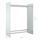 Stalak za drva za ogrjev bijeli 80 x 35 x 100 cm kaljeno staklo 327471