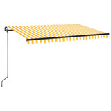 Tenda na ručno uvlačenje s LED svjetlima 400x350 cm žuto-bijela 3069183