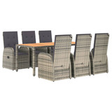 7-dijelni vrtni blagovaonski set sivi od poliratana 3157588
