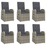 7-dijelni vrtni blagovaonski set sivi od poliratana 3157588