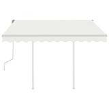 Tenda na ručno uvlačenje sa stupovima 3,5 x 2,5 m krem 3069917