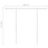 Tenda na ručno uvlačenje sa stupovima 3,5x2,5m narančasto-smeđa 3069920
