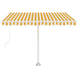 Samostojeća tenda na ručno uvlačenje 350 x 250 cm žuto-bijela 3069518