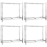 Stalci za gume s 2 razine 4 kom srebrni 110x40x110 cm čelični 3154231