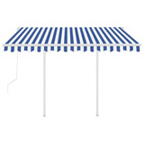 Automatska tenda na uvlačenje 3,5 x 2,5 m plavo-bijela 3069926