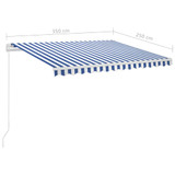Automatska tenda na uvlačenje 3,5 x 2,5 m plavo-bijela 3069926