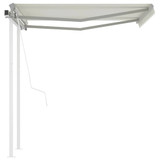 Automatska tenda na uvlačenje sa stupovima 3,5 x 2,5 m krem 3069927