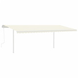 Tenda na ručno uvlačenje sa stupovima 6 x 3 m krem 3069997