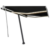 Tenda na ručno uvlačenje s LED svjetlima 350 x 250 cm antracit 3069724