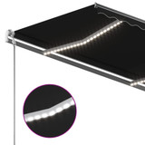 Tenda na ručno uvlačenje s LED svjetlima 350 x 250 cm antracit 3069724