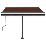 Tenda na ručno uvlačenje LED 350 x 250 cm narančasto-smeđa 3069725