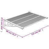 Nadstrešnica za vrata crna i prozirna 122 x 90 cm polikarbonat 153683