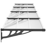 Nadstrešnica za vrata crna i prozirna 396x90 cm polikarbonat 153689