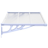 Nadstrešnica za vrata siva i prozirna 122 x 90 cm polikarbonat 153690