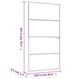 Sobna vrata crna 102 x 201,5 cm kaljeno staklo i aluminij tanka 153661