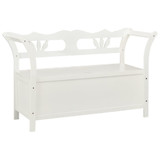 Klupa bijela 107 x 45 x 75,5 cm od masivne jelovine 351773