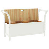 Klupa bijela 107 x 45 x 75,5 cm od masivne jelovine 351774 Klupa bijela 107 x 45 x 75,5 cm od masivne jelovine 351774