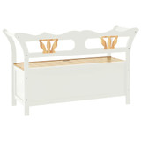Klupa bijela 107 x 45 x 75,5 cm od masivne jelovine 351774 Klupa bijela 107 x 45 x 75,5 cm od masivne jelovine 351774