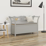Klupa siva 107 x 45 x 75,5 cm od masivne jelovine 351775