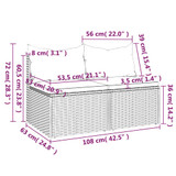 Srednje vrtne sofe s jastucima 2 kom crne od poliratana 362332