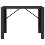 Barski stol sa staklenom pločom crni 145x80x110 cm poliratan 362597