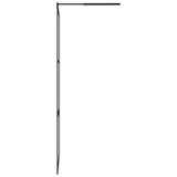 Pregrada za tuš s policom crna 115x195 cm staklo ESG i aluminij 3185479