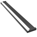 Pregrada za tuš s policom crna 115x195 cm staklo ESG i aluminij 3185479