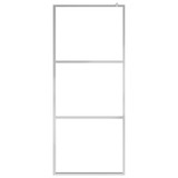 Pregrada za tuš s policom krom 100x195 cm staklo ESG i aluminij 3185501