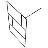 Pregrada za tuš s policom crna 115x195 cm staklo ESG i aluminij 3185480