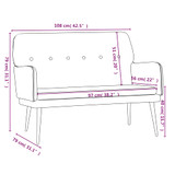 Klupa svjetlosiva 108 x 79 x 79 cm baršunasta 351414