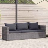 3-dijelna vrtna garnitura od poliratana s jastucima siva 44163