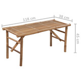 Sklopiva vrtna klupa s jastukom 118 cm od bambusa 3063855
