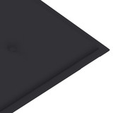 Vrtna klupa s antracit jastukom 112 cm od masivne tikovine 3062649