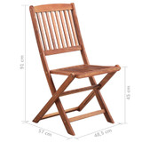 5-dijelni sklopivi vrtni blagovaonski set masivno bagremovo drvo 44020