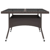 9-dijelni vrtni blagovaonski set od poliratana i stakla smeđi 3058341