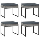 11-dijelni vrtni blagovaonski set od poliratana s jastucima sivi 313101