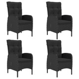 5-dijelni vrtni blagovaonski set crni 3067682