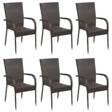 7-dijelni vrtni blagovaonski set smeđi 3067786