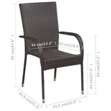 7-dijelni vrtni blagovaonski set smeđi 3067786