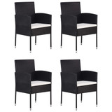 5-dijelni vrtni blagovaonski set crni 3067832
