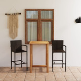 3-dijelni vrtni barski set smeđi 3067952