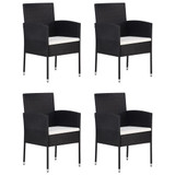 5-dijelni vrtni blagovaonski set crni 3068779