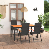 5-dijelni vrtni blagovaonski set crno-smeđi 3060078