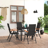 5-dijelni vrtni blagovaonski set crno-smeđi 3060083
