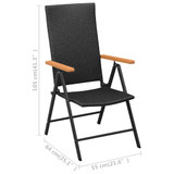 5-dijelni vrtni blagovaonski set crno-smeđi 3060083
