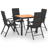 5-dijelni vrtni blagovaonski set crno-smeđi 3060053