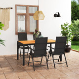5-dijelni vrtni blagovaonski set crno-smeđi 3060054