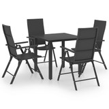 5-dijelni vrtni blagovaonski set crni 3060047