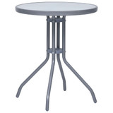 3-dijelni bistro set od aluminija i tekstilena srebrni 3070653