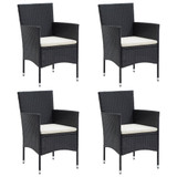 5-dijelni vrtni blagovaonski set s jastucima crni 3156616